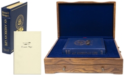 Ronald Reagan Signed An American Life Special Limited Edition -- Housed in Luxury Oak Case With Audiotapes of Speaking My Mind